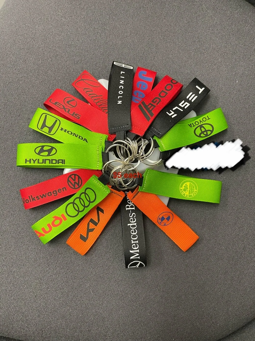 Car Brand Logo Keychain Fob Set - Assorted Colors